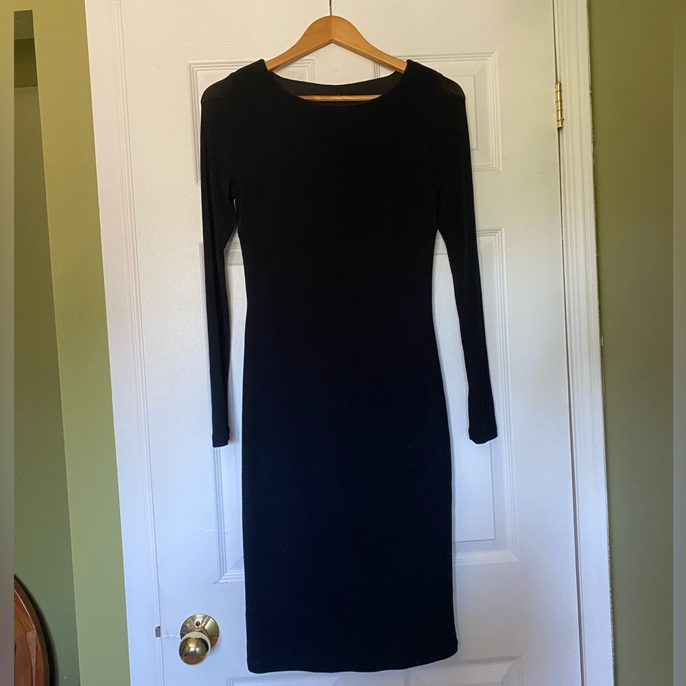 Black shimmer midi dress